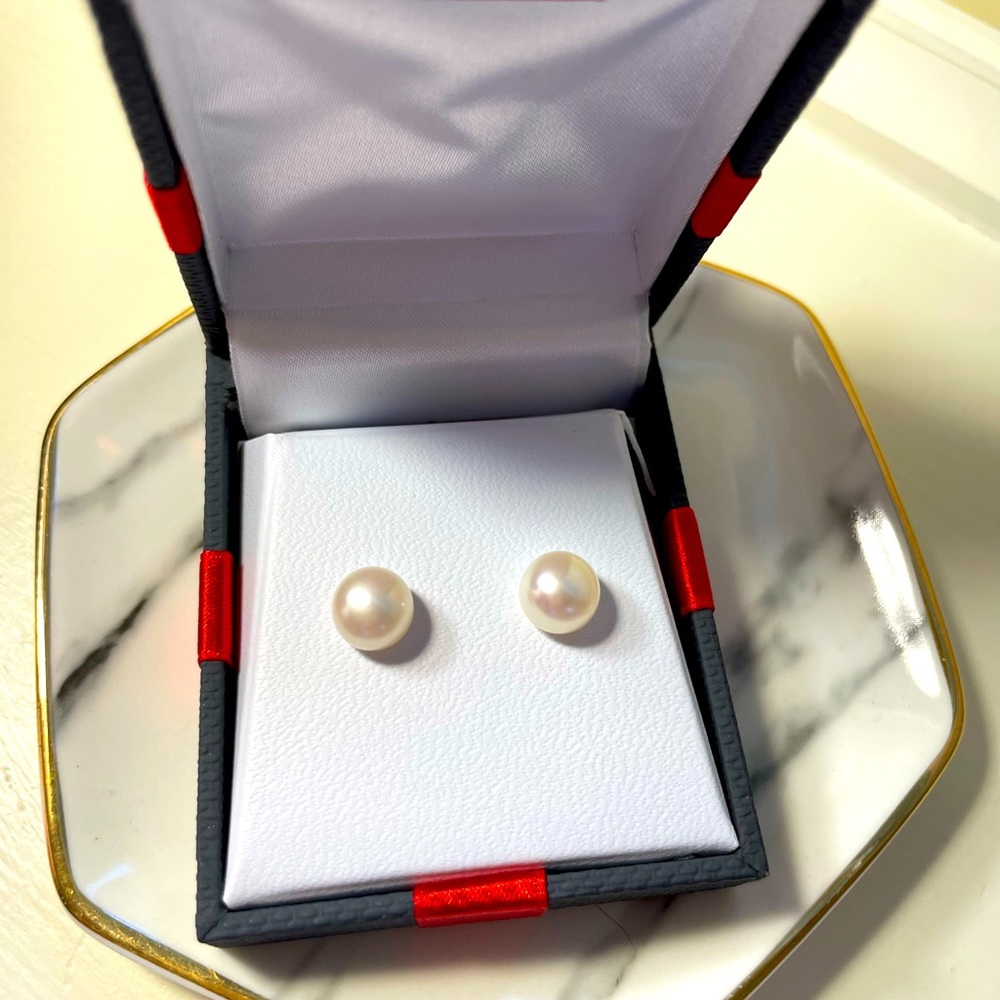 Sterling Silver Cultured Pearl Earrings
